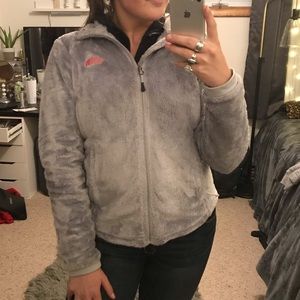 North face fuzzy zip up